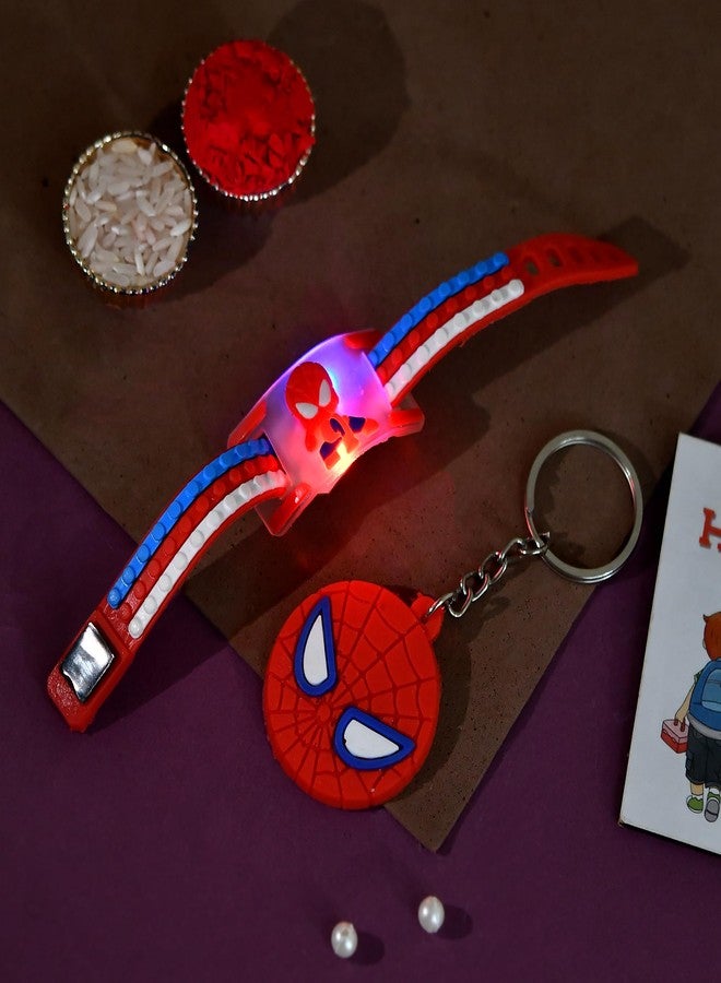 ascension Cute Cartoon Character Kids Rakhi Wrist Slap Band for Kids Fancy Soft Rubber Bracelet for Girls & Boys Brother With Key Chain Gift For Raksha Bandhan & Roli Tilak - Image 3